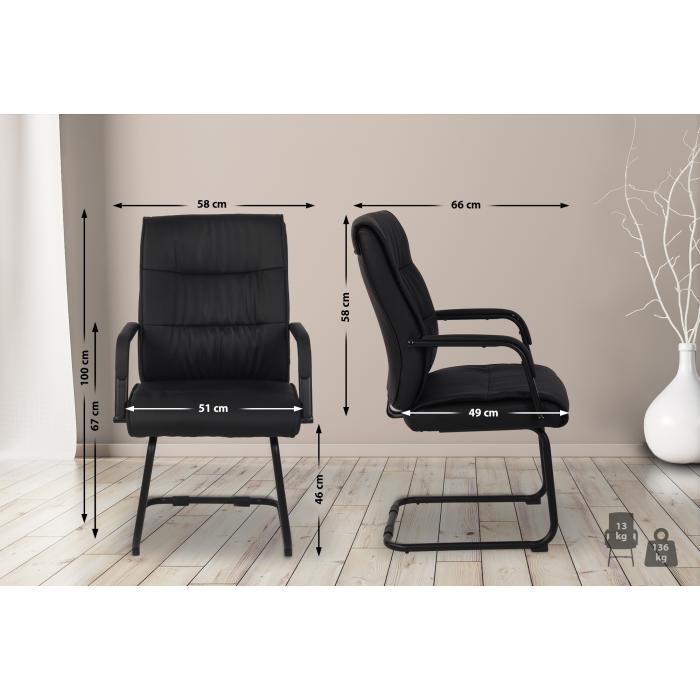 2er Set Besuchersthle HLO-CP4 ~ schwarz/schwarz