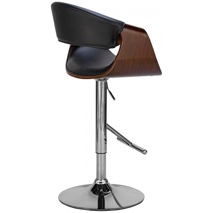 Barhocker HLO-CP257 Kunstleder ~ walnuss/schwarz