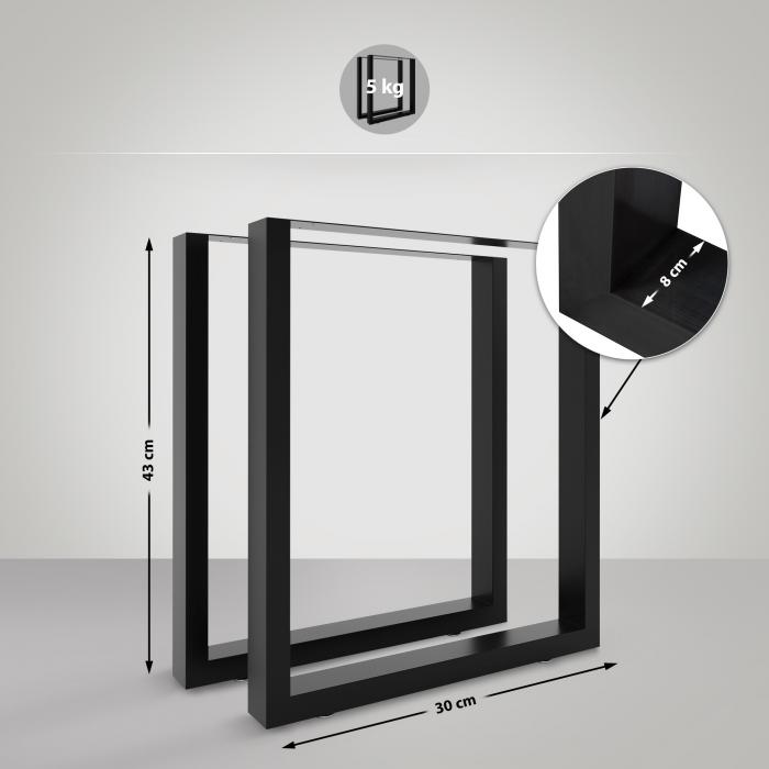 2x Tischbeine HLO-CP1 30 cm ~ schwarz
