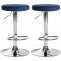 2er Set Barhocker HLO-CP291 Samt chrom ~ blau