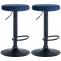 2er Set Barhocker HLO-CP291 Samt schwarz ~ blau