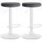 2er Set Barhocker HLO-CP291 Samt wei ~ dunkelgrau