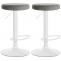 2er Set Barhocker HLO-CP291 Samt wei ~ grau