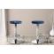 2er Set Barhocker HLO-CP291 Samt chrom ~ blau