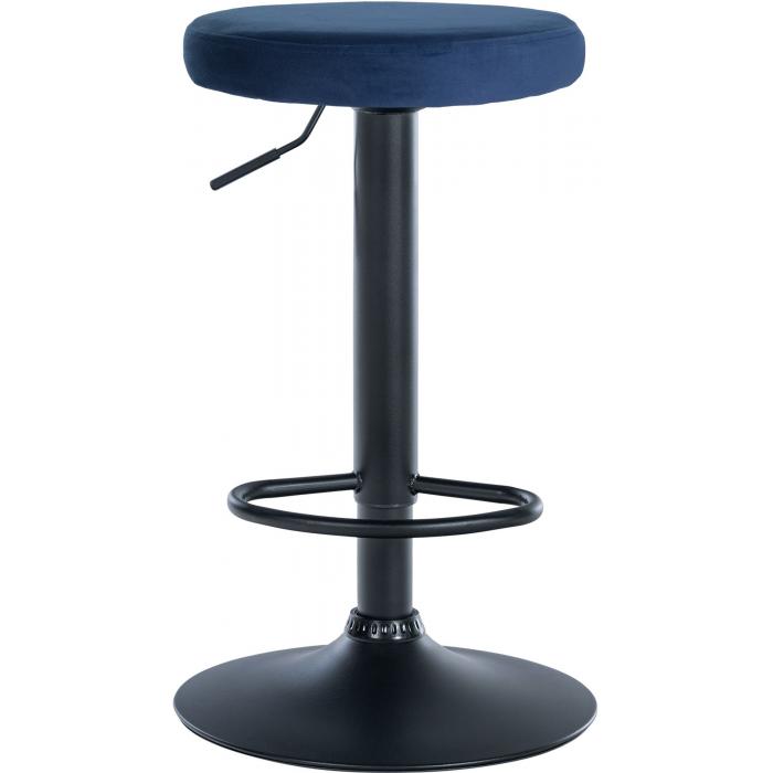 2er Set Barhocker HLO-CP291 Samt schwarz ~ blau