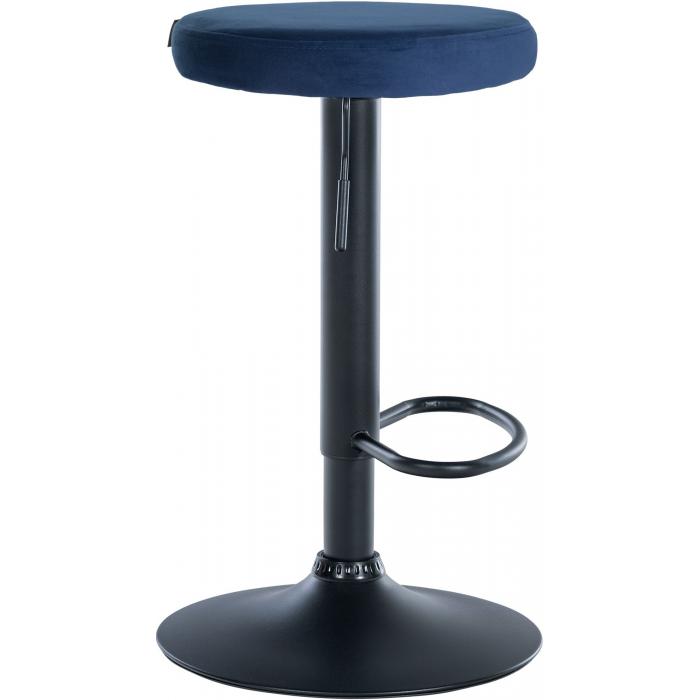 2er Set Barhocker HLO-CP291 Samt schwarz ~ blau