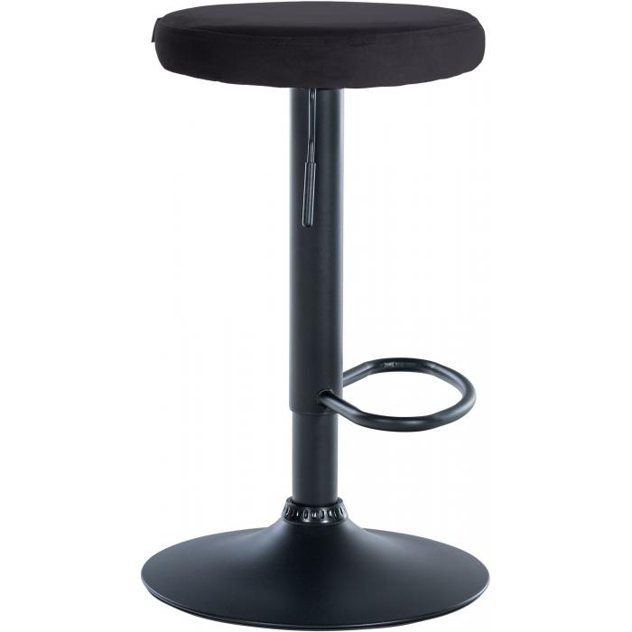 2er Set Barhocker HLO-CP291 Samt schwarz ~ schwarz