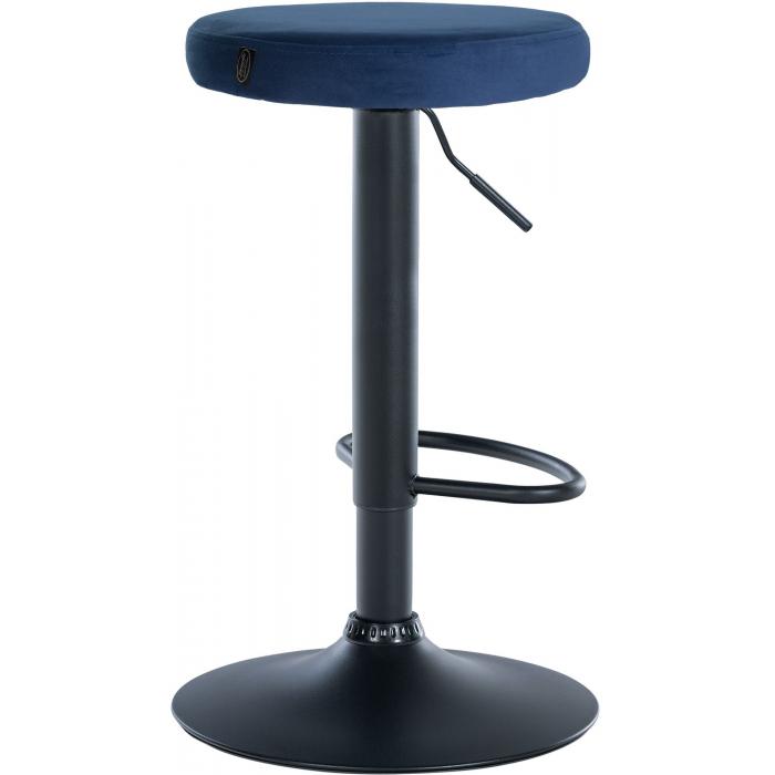 2er Set Barhocker HLO-CP291 Samt schwarz ~ blau