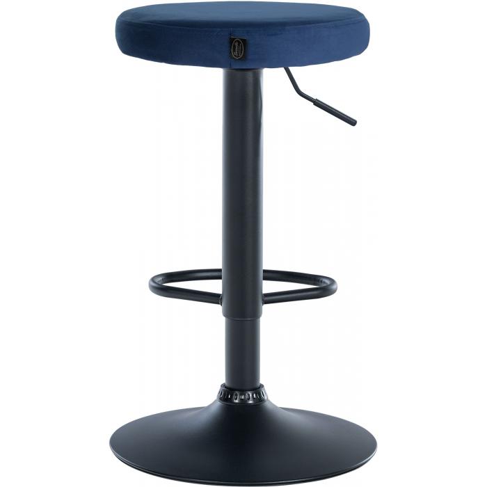 2er Set Barhocker HLO-CP291 Samt schwarz ~ blau