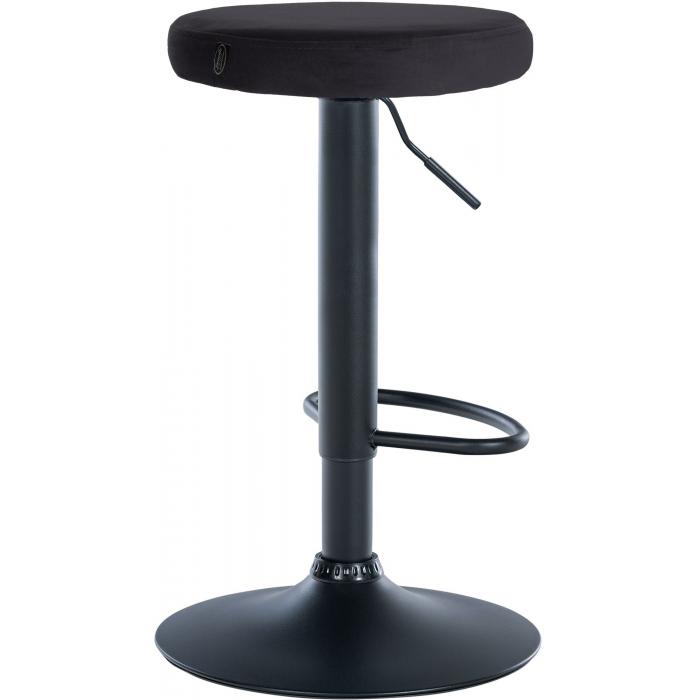 2er Set Barhocker HLO-CP291 Samt schwarz ~ schwarz