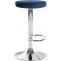 2er Set Barhocker HLO-CP291 Samt chrom ~ blau