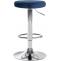 2er Set Barhocker HLO-CP291 Samt chrom ~ blau
