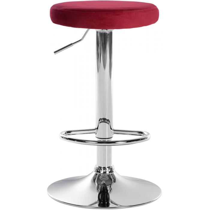 2er Set Barhocker HLO-CP291 Samt chrom ~ rot