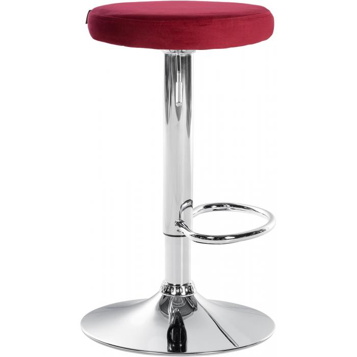2er Set Barhocker HLO-CP291 Samt chrom ~ rot