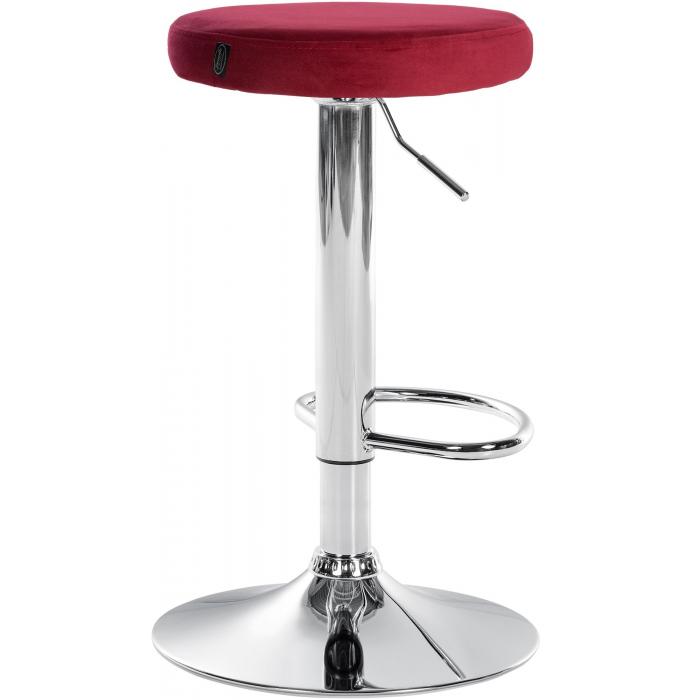 2er Set Barhocker HLO-CP291 Samt chrom ~ rot