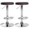 2er Set Barhocker HLO-CP290 Kunstleder chrom ~ braun