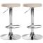 2er Set Barhocker HLO-CP290 Kunstleder chrom ~ creme