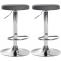 2er Set Barhocker HLO-CP290 Kunstleder chrom ~ grau