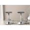 2er Set Barhocker HLO-CP290 Kunstleder chrom ~ grau