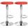 2er Set Barhocker HLO-CP290 Kunstleder chrom ~ rot