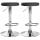 2er Set Barhocker HLO-CP290 Kunstleder chrom ~ schwarz