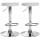 2er Set Barhocker HLO-CP290 Kunstleder chrom ~ weiß