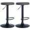 2er Set Barhocker HLO-CP290 Kunstleder schwarz ~ grau