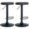 2er Set Barhocker HLO-CP290 Kunstleder schwarz ~ schwarz