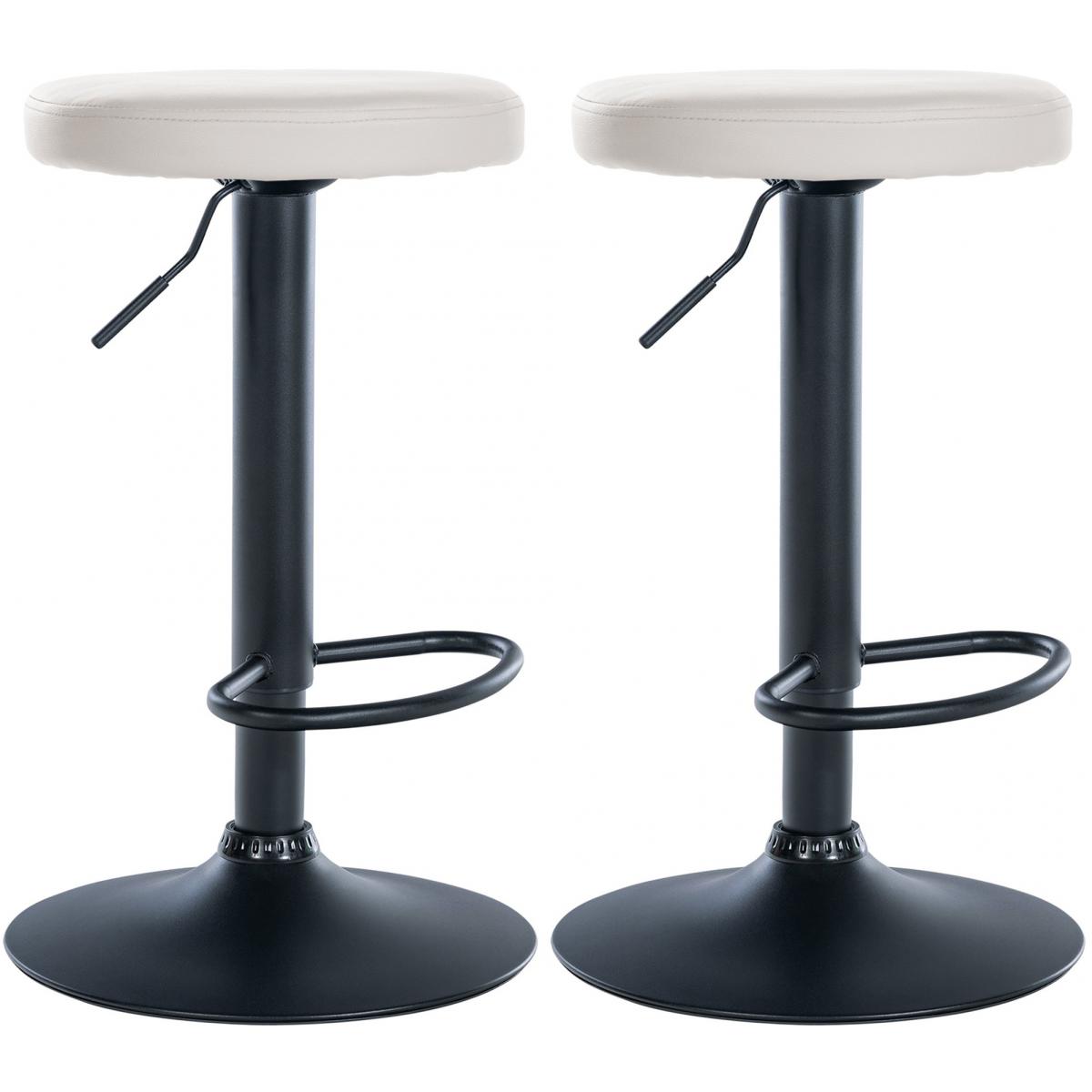 2er Set Barhocker HLO-CP290 Kunstleder schwarz ~ wei