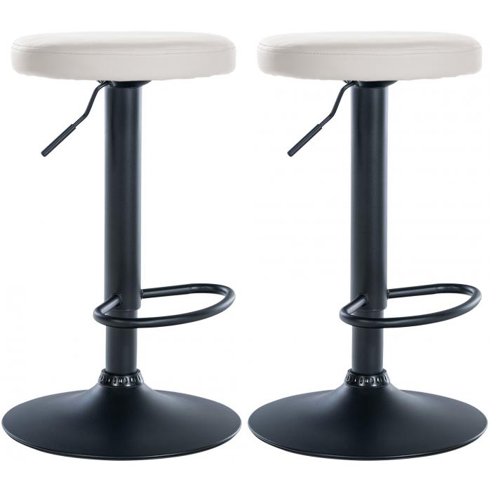 2er Set Barhocker HLO-CP290 Kunstleder schwarz ~ wei