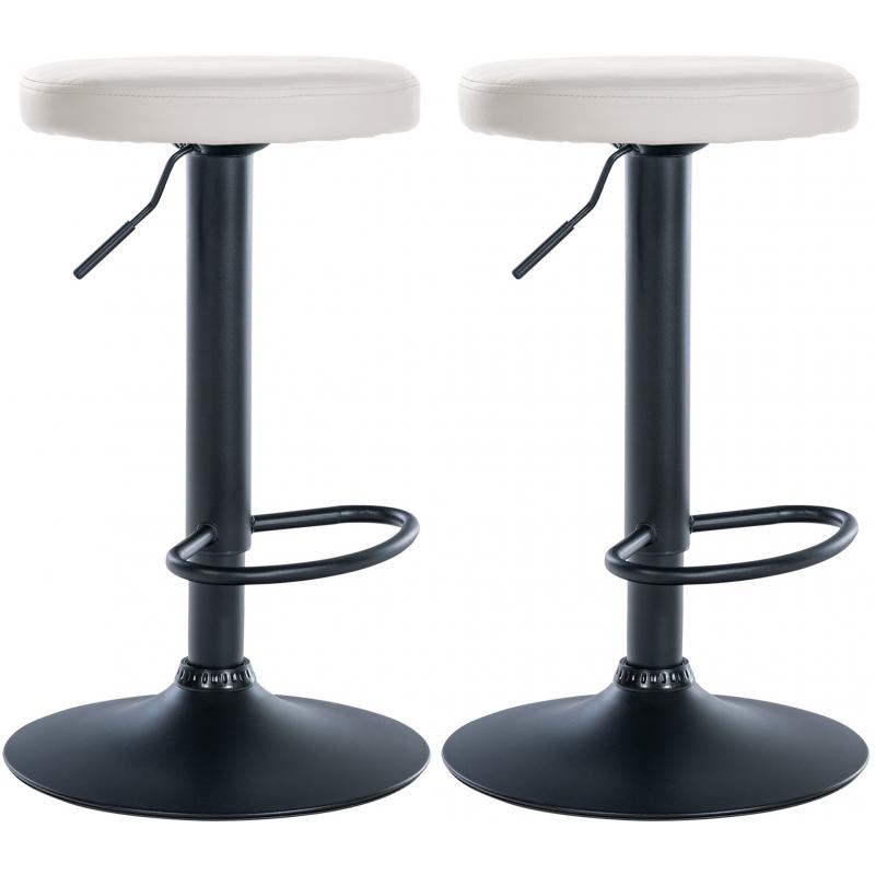 2er Set Barhocker HLO-CP290 Kunstleder schwarz ~ wei