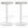 2er Set Barhocker HLO-CP290 Kunstleder weiß ~ creme