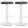 2er Set Barhocker HLO-CP290 Kunstleder weiß ~ grau