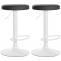 2er Set Barhocker HLO-CP290 Kunstleder wei ~ schwarz