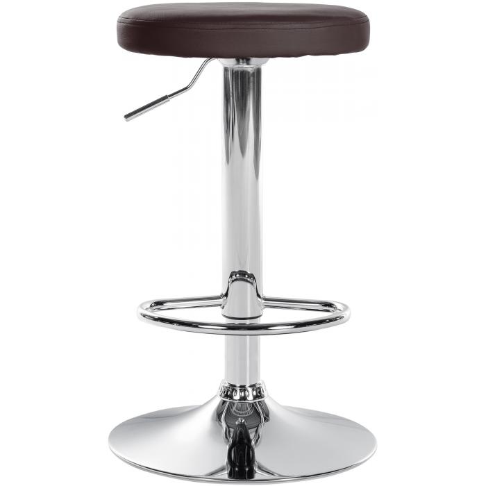 2er Set Barhocker HLO-CP290 Kunstleder chrom ~ braun