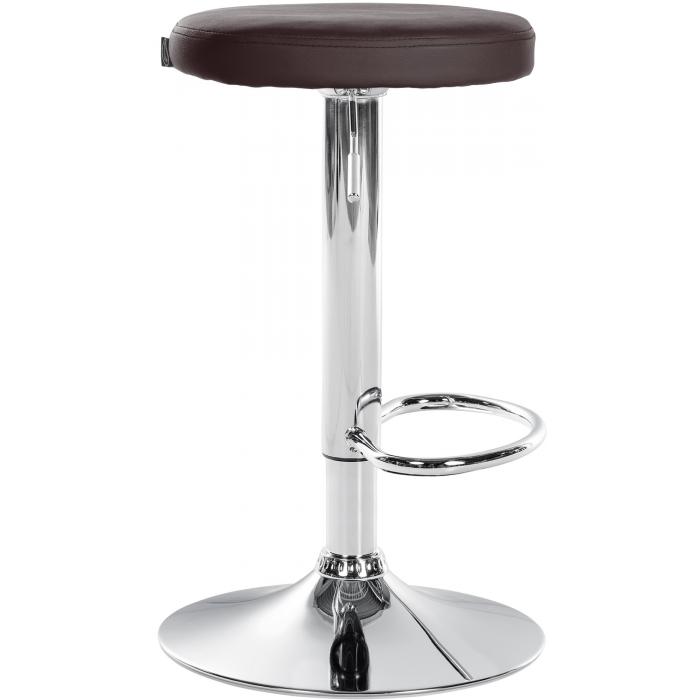 2er Set Barhocker HLO-CP290 Kunstleder chrom ~ braun