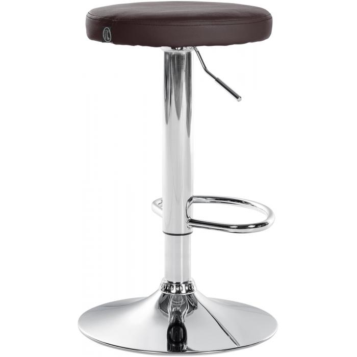 2er Set Barhocker HLO-CP290 Kunstleder chrom ~ braun