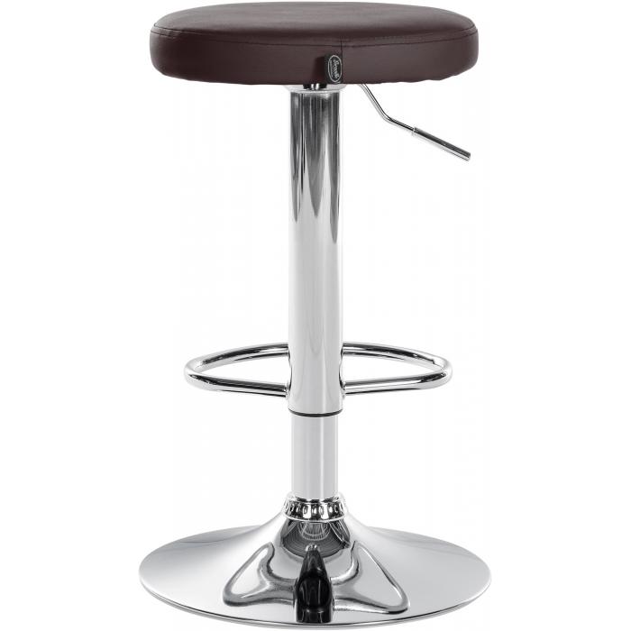 2er Set Barhocker HLO-CP290 Kunstleder chrom ~ braun