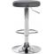 2er Set Barhocker HLO-CP290 Kunstleder chrom ~ grau