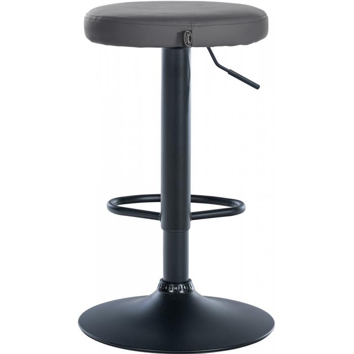 2er Set Barhocker HLO-CP290 Kunstleder schwarz ~ grau