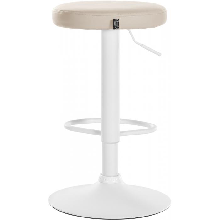2er Set Barhocker HLO-CP290 Kunstleder weiß ~ creme