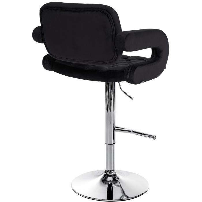 Barhocker HLO-CP314 Samt chrom ~ schwarz