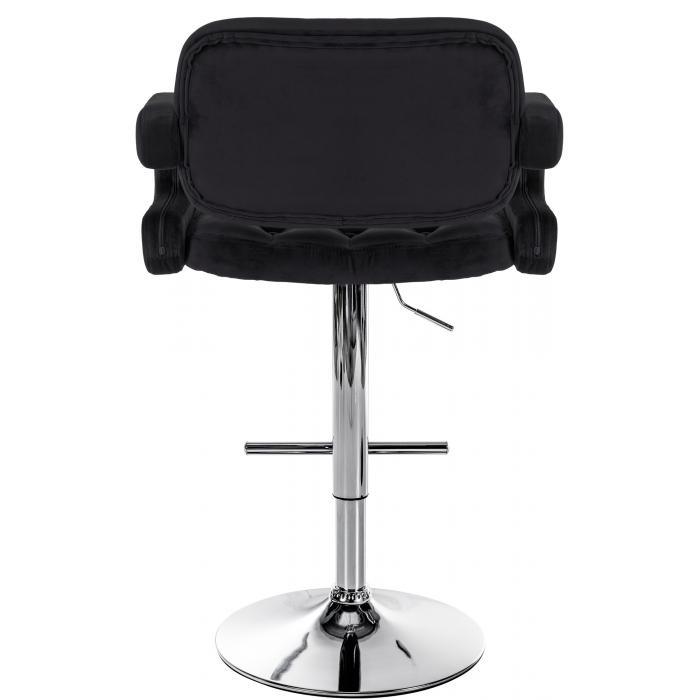Barhocker HLO-CP314 Samt chrom ~ schwarz