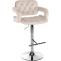 Barhocker HLO-CP314 Samt chrom ~ creme