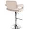 Barhocker HLO-CP314 Samt chrom ~ creme