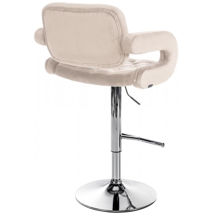 Barhocker HLO-CP314 Samt chrom ~ creme