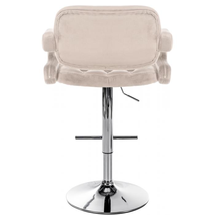 Barhocker HLO-CP314 Samt chrom ~ creme