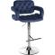 Barhocker HLO-CP314 Samt chrom ~ blau