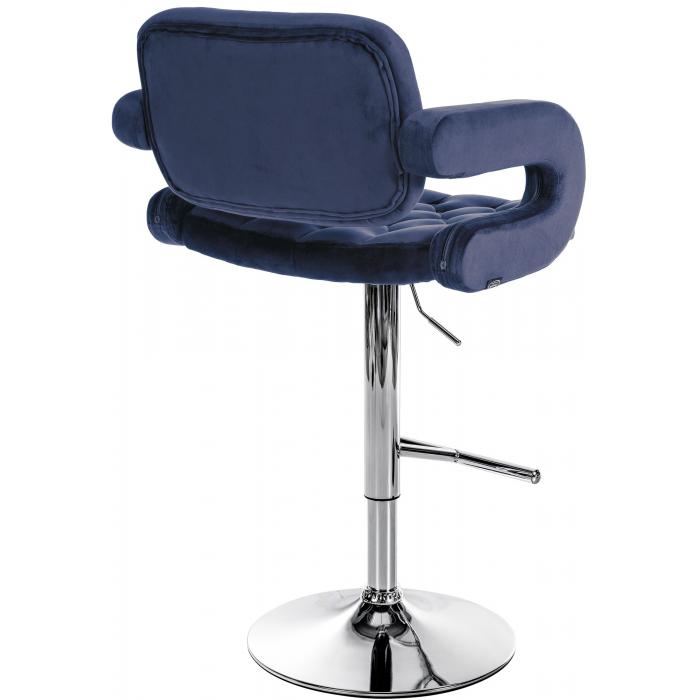 Barhocker HLO-CP314 Samt chrom ~ blau