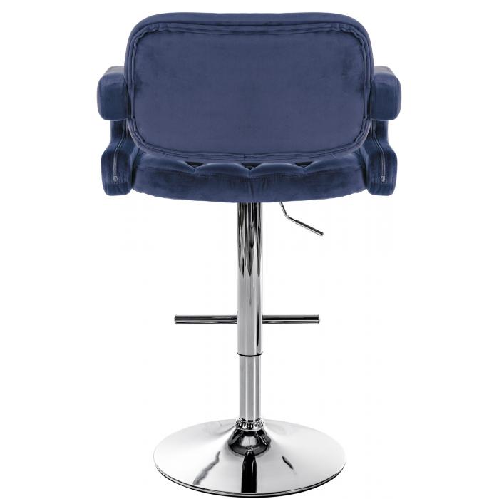 Barhocker HLO-CP314 Samt chrom ~ blau